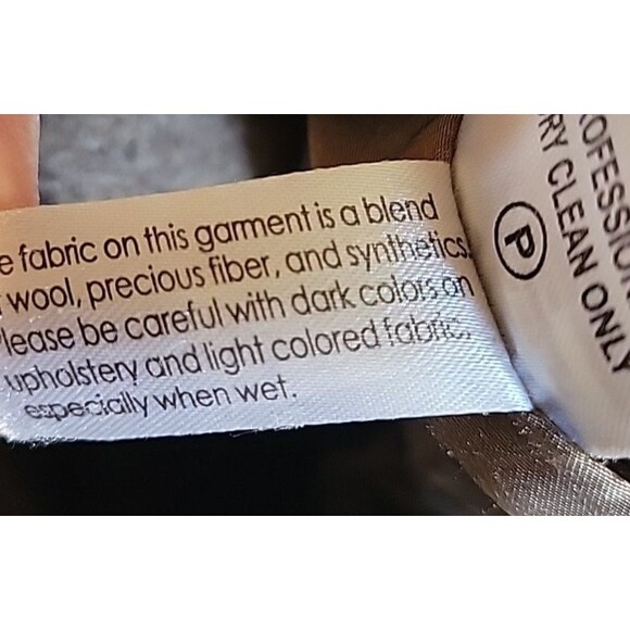 Calvin Klein Wool Cashmere Blend Pea Coat Brown Women’s Size XL Collared - Picture 9 of 10